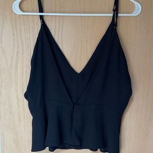 Deep V peplum top